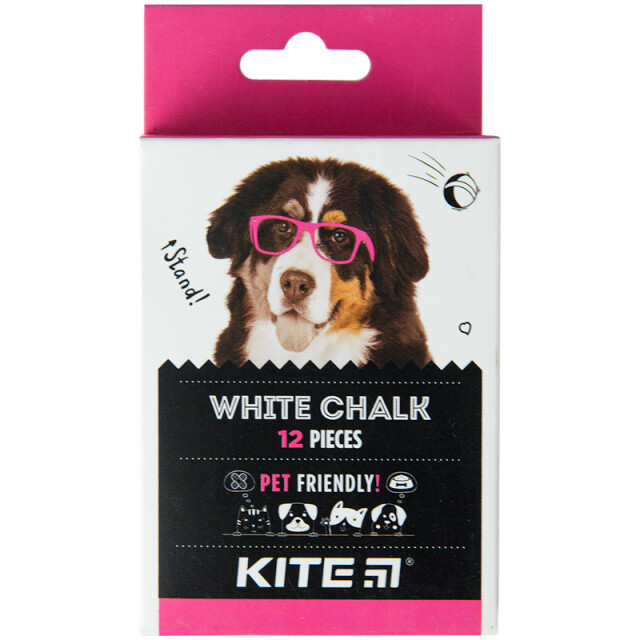 Крейда біла Kite Dogs Песики 12шт циліндрична (4063276089182)