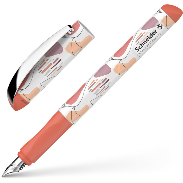 Ручка-перо Schneider Glam Абстракція з чорнильним патроном корпус помаранчевий з малюнком (S167757)
