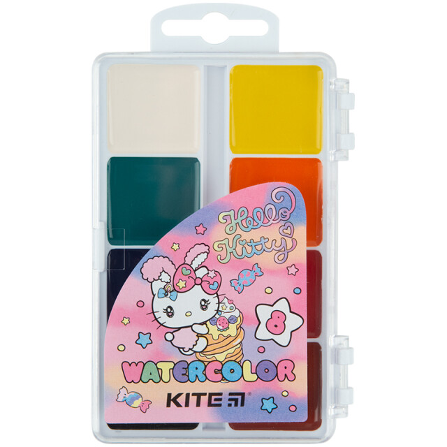 Фарби акварельні Kite Hello Kitty Кошенятко Кітті 8 кольорів (4063276146083)