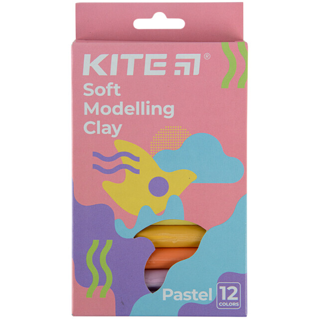 Пластилін Kite Fantasy Pastel на восковій основі 200г 12 пастельних кольорів (4063276103130)