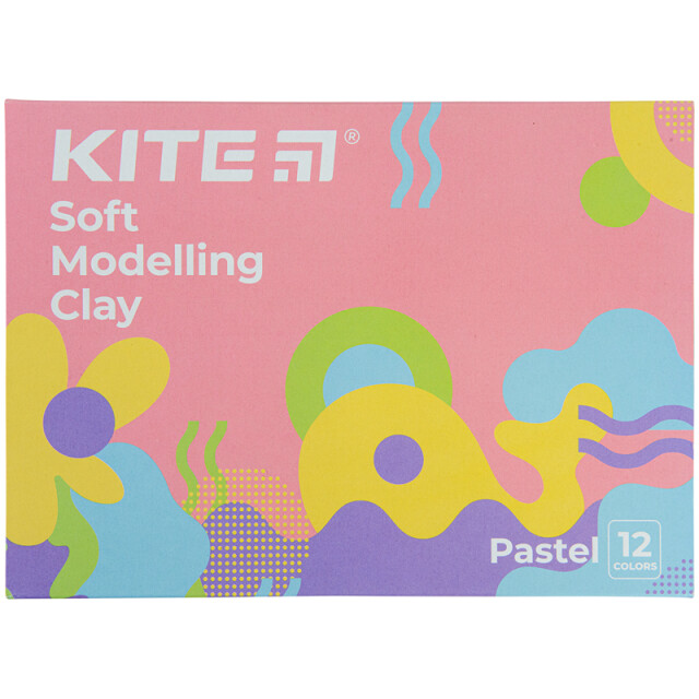 Пластилін Kite Fantasy Pastel на восковій основі 240г 12 пастельних кольорів (4063276103116)