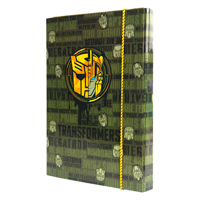 Папка для зошитів В5 Kite "Transformers" картонна на гумці зелена (4063276146441)
