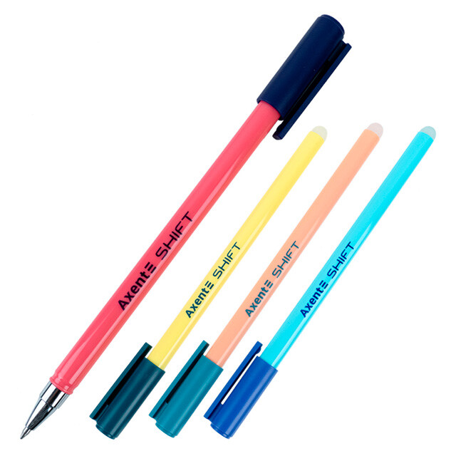 Ручка Axent Shift 0.5мм самостираюча "пиши-стирай" синя гель корпус асорт