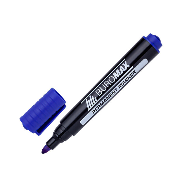 Перманентний маркер BuroMax 2-4мм синій (BM.8700-02)
