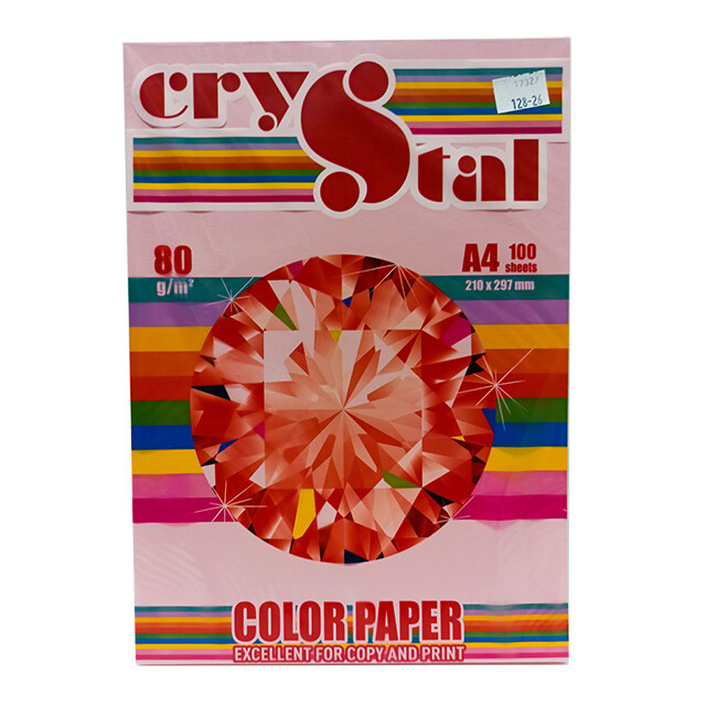 Папір Crystal Color Paper А4 80г/м2 100арк рожевий пастель 170 (16.7531)