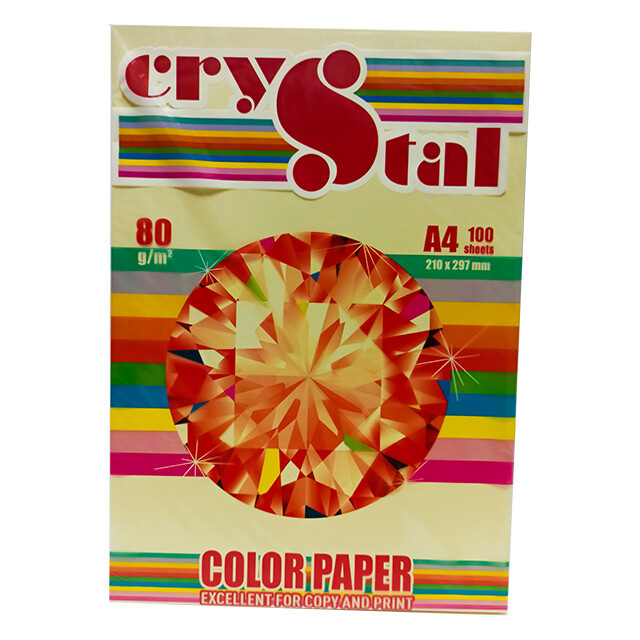 Папір Crystal Color Paper А4 80г/м2 100арк кремовий пастель 110 (16.7526)