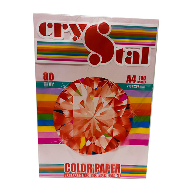 Папір Crystal Color Paper А4 80г/м2 100арк світло-рожевий пастель 140 (16.7530)