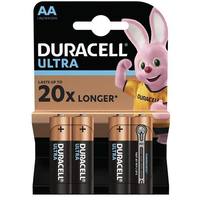 Батарейки Duracell Ultra Power 1.5В MX1500-LR6 AA 4шт (5000394069190)