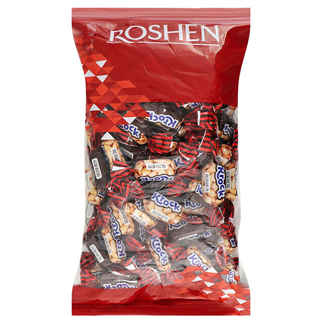 Цукерки вагові Рошен Krock з арахісовою пастою 1кг (4823077634345)