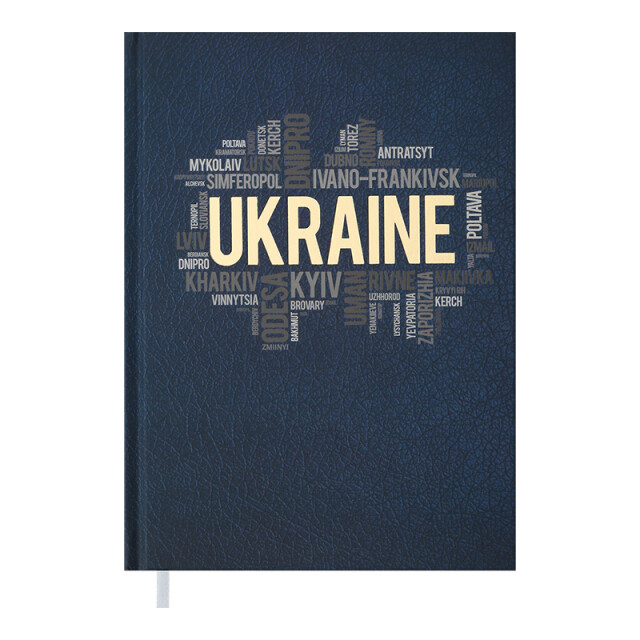 Щоденник недатований А5 BuroMax Ukraine "Міста України" 288 аркушів темно-синій (BM.2021-03)