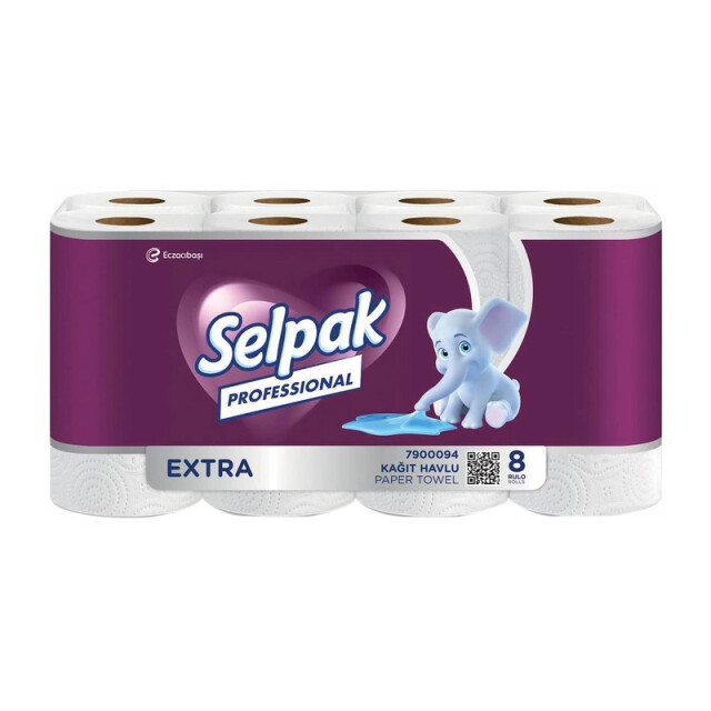 Рушники паперові в рулонах Selpak Professional Extra 8 шт 2-х шарові 100 аркушів 11.5 м білі (32661121)