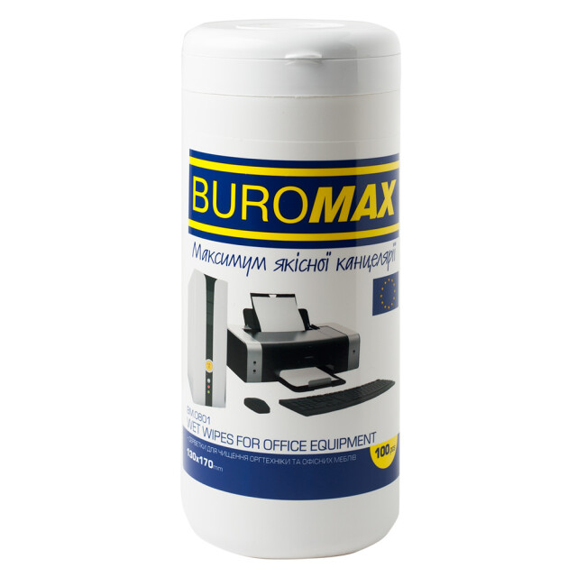 Чистячі серветки для оргтехніки BuroMax 100 шт (BM.0801)