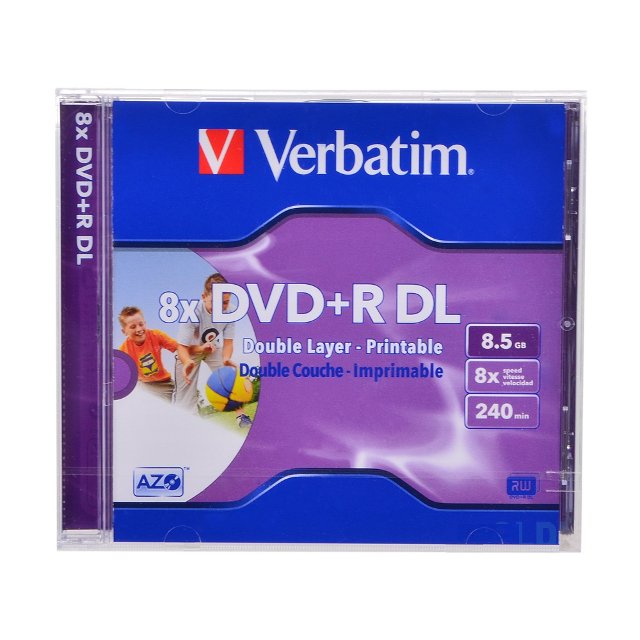 Диск DVD+R Verbatim Dual Layer 8x 8.5Gb 215хв JewelCase